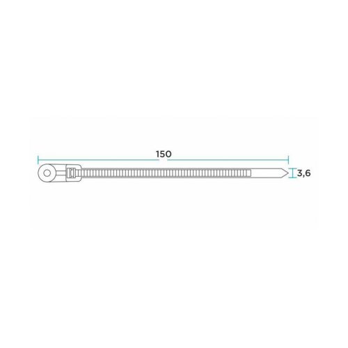 Хомут кабельный под винт 3.6х150 нейл. черн. (уп.100шт) Rexant 07-0155 фото 3