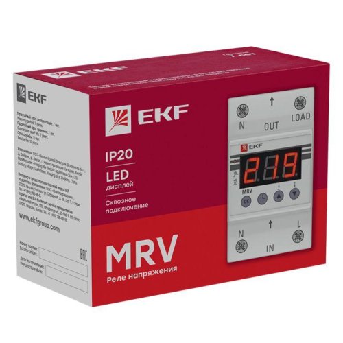 Реле напряжения с дисплеем MRV 40А PROxima EKF MRV-40A фото 2