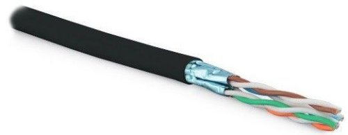 Кабель UFTP4-C6-SOLID-OUTDOOR-LSZH-BK-500 витая пара экран. FTP (F/UTP) кат. 6; 4 пары (23 AWG) ож (solid) для внешн. прокладки LSZH (500м) черн. Hyperline 227934