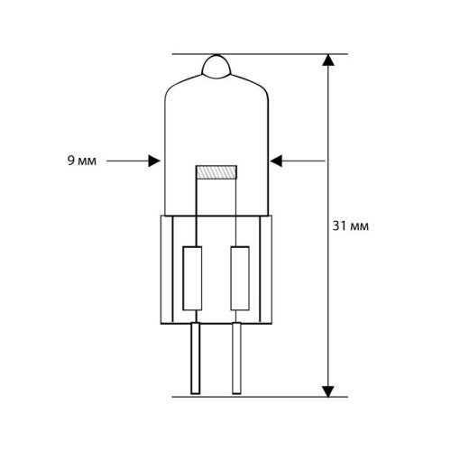 Лампа галогенная JC 35Вт 12В капс. g4 Camelion 2169 фото 2